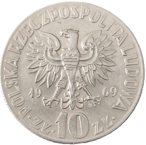 Moneta 10 zł Mikołaj Kopernik 1969 awers