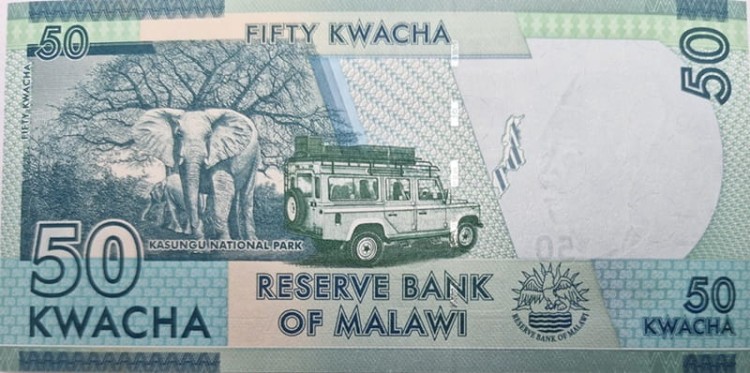 Banknot Malawi Banknot 50 Kwacha 2020 rewers