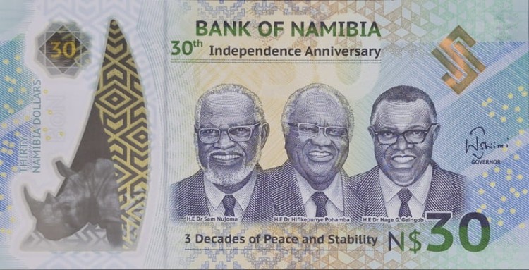 Namibia banknot 30 namibia 2020 awers