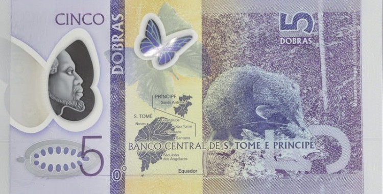 Wyspy świętego Tomasza banknot 5 dobras 2016 rewers