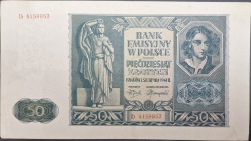 Banknot 50 zł 1941 awers
