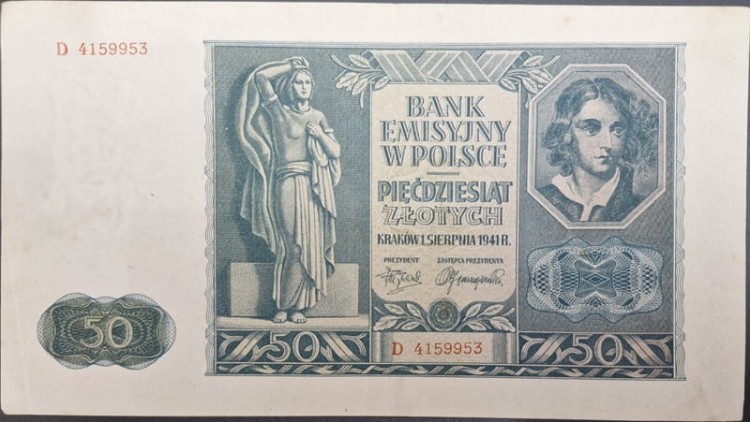 Banknot 50 zł 1941 awers