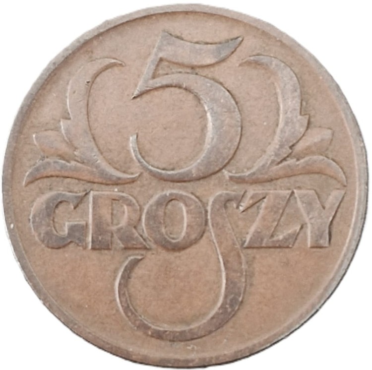 Moneta 5 groszy 1938 rewers