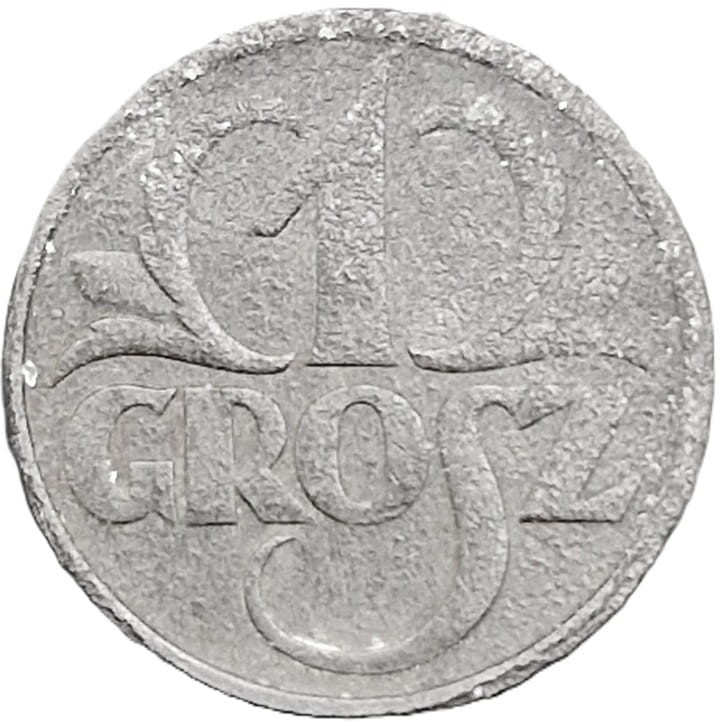 Moneta 1 grosz 1939 Zn rewers