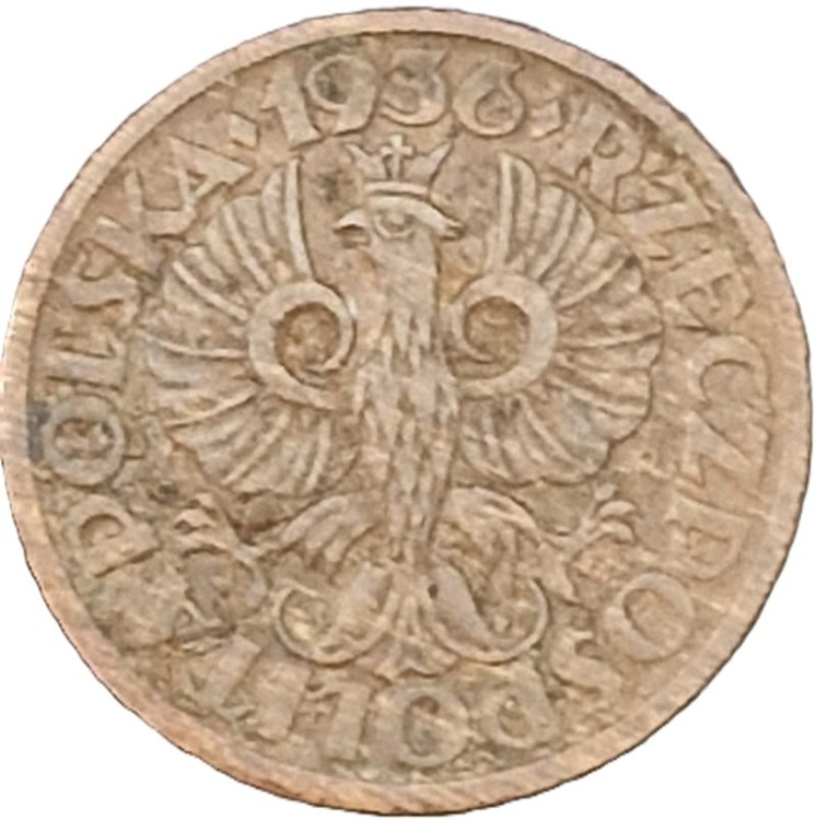 Moneta 1 grosz 1936 awers