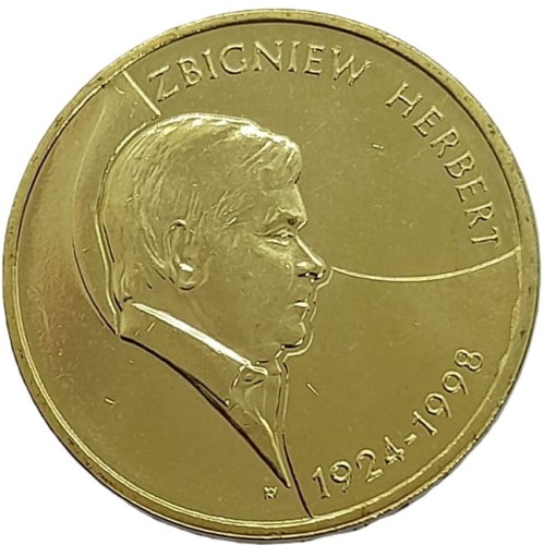 Moneta 2 zł Zbigniew Herbert 2008 rewers