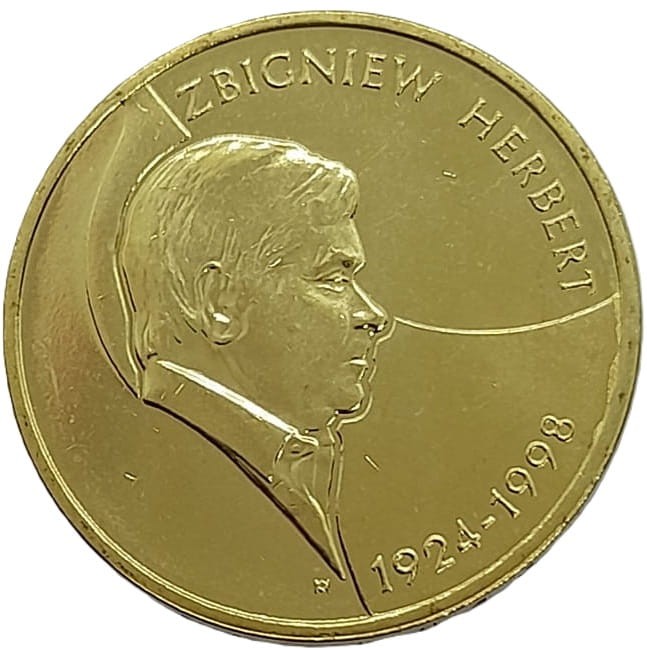 Moneta 2 zł Zbigniew Herbert 2008 rewers