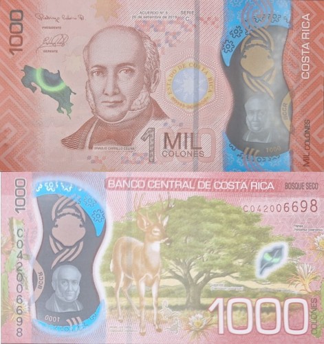 Kostaryka banknot 1000 colones 2019
