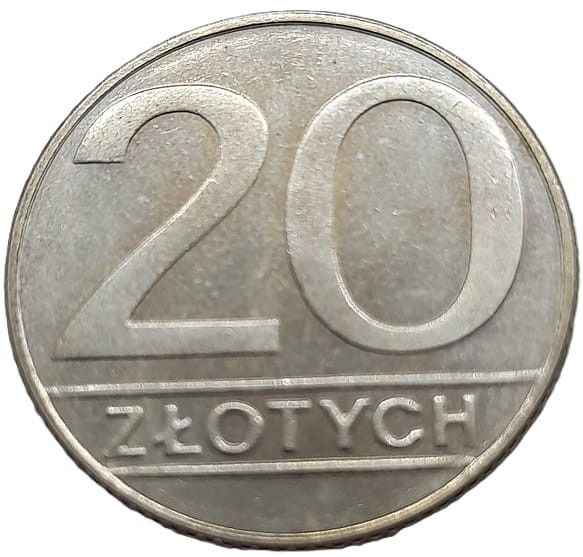 Moneta 20 złotych 1989 rewers