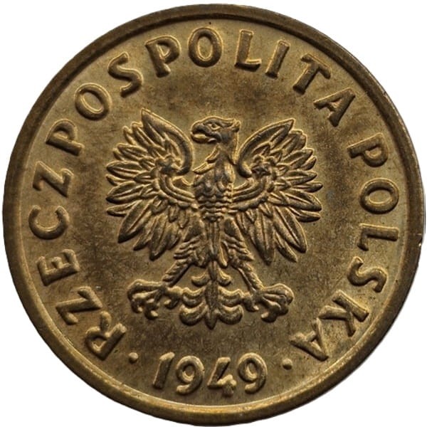 Moneta 5 groszy 1949 brąz awers