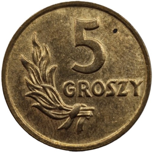 Moneta 5 groszy 1949 brąz rewers