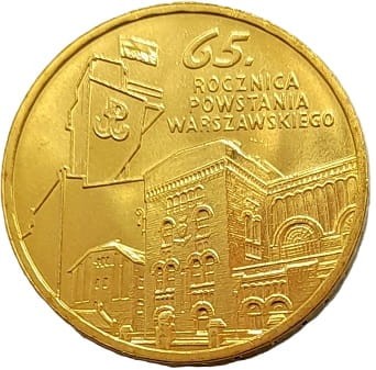 Moneta 2 zł 65 rocznica Powstania Warszawskiego 2009 rewers