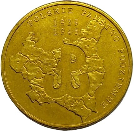 Moneta 2 zł Państwo Podziemne 2009 rewers