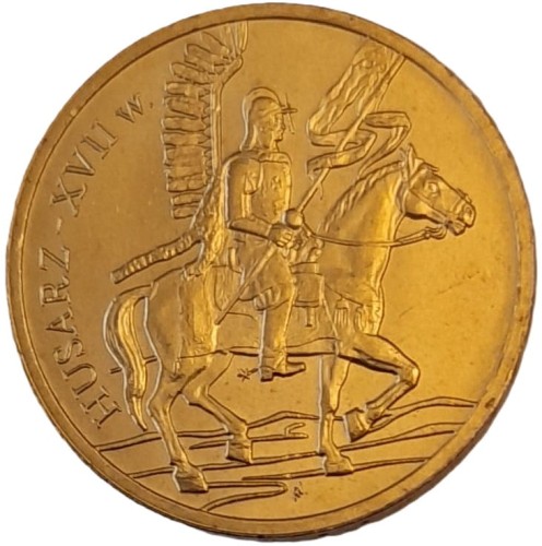 Moneta 2 zł Husarz XVII wiek 2009 rewers