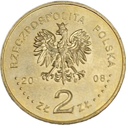 Moneta 2 zł 90 rocznica powstania Wielkopolskiego 2008 awers