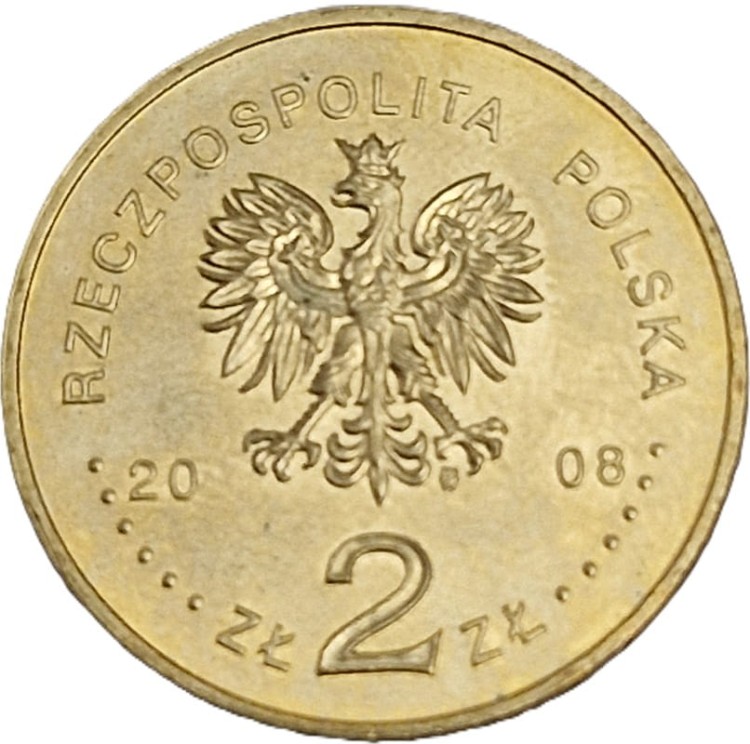 Moneta 2 zł 90 rocznica powstania Wielkopolskiego 2008 awers