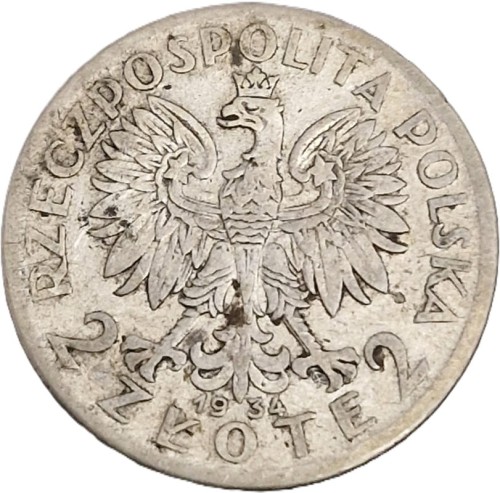 Moneta 2 złote 1934 awers