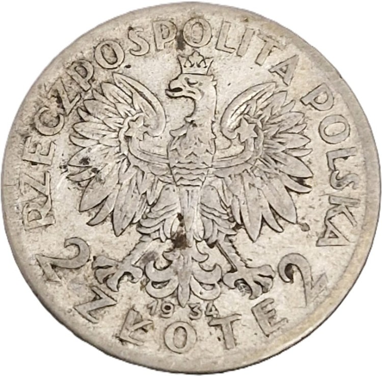 Moneta 2 złote 1934 awers