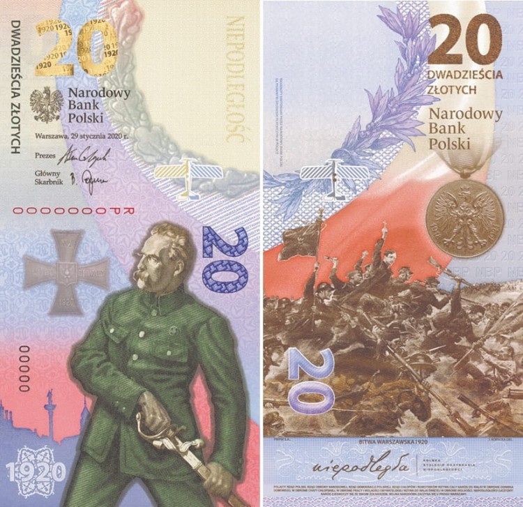 Banknot NBP 20 zł Bitwa Warszawska 2020