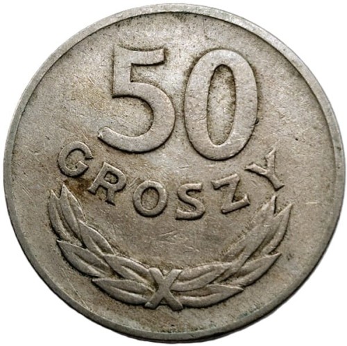 Moneta 50 groszy 1949 bz stan 3 miedzionikiel awers
