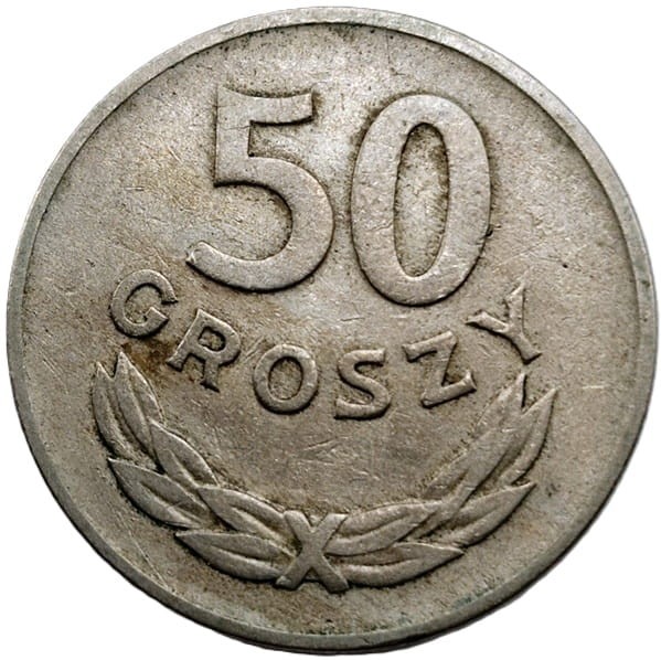 Moneta 50 groszy 1949 bz stan 3 miedzionikiel awers