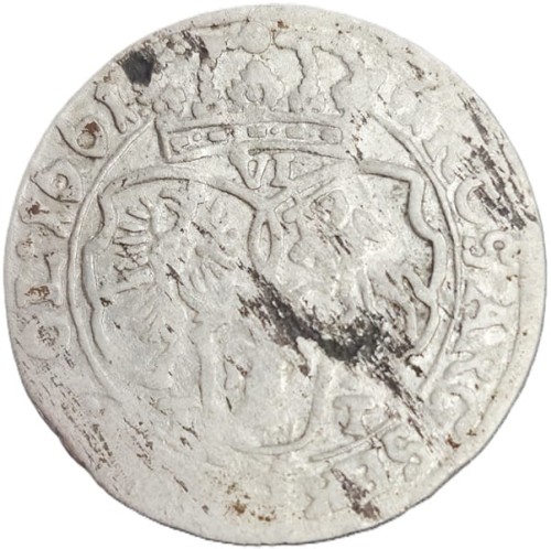 Moneta szóstak 1666 Jan II Kazimierz Bydgoszcz awers