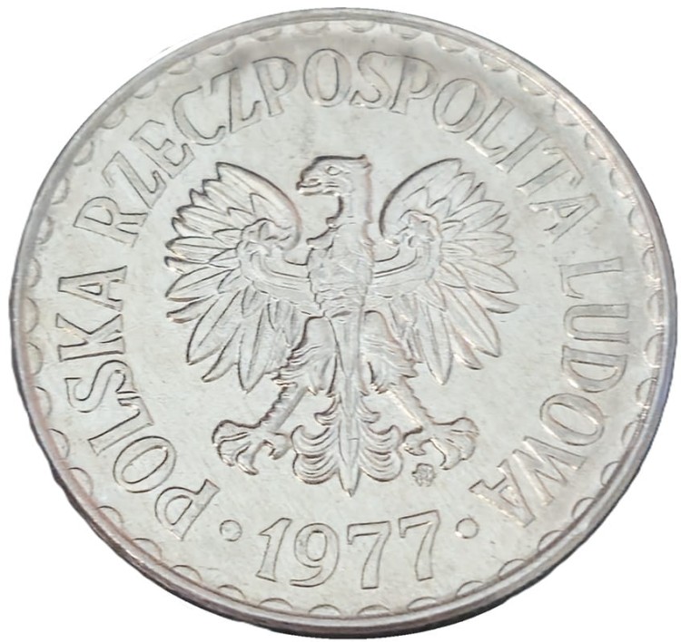 Moneta 1 złoty 1977 awers