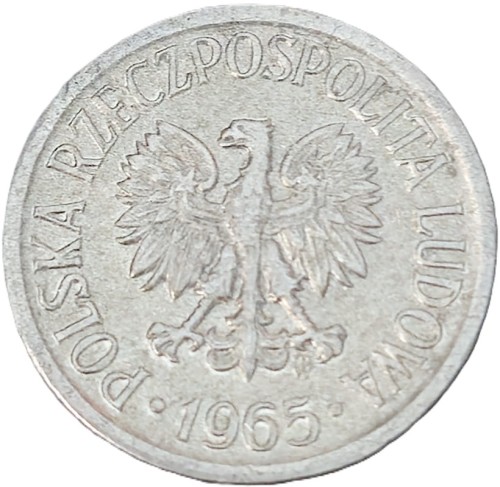 Moneta 5 groszy 1965 awers