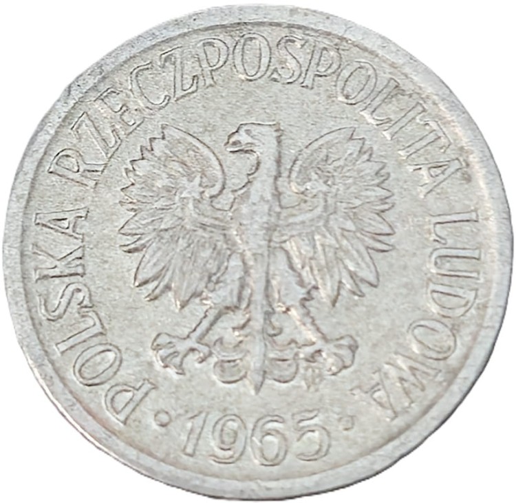 Moneta 5 groszy 1965 awers
