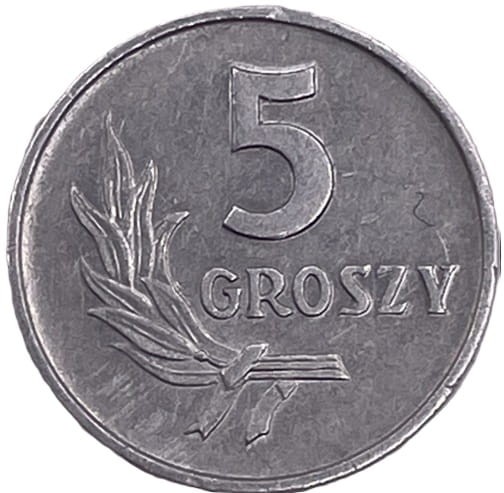 Moneta prl 5 groszy 1962 rewers