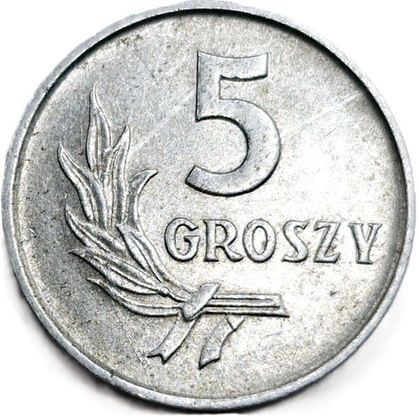 Moneta prl 5 groszy 1962