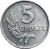 Moneta prl 5 groszy 1963 rewers