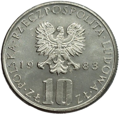 10 złotych Bolesław Prus 1983 awers