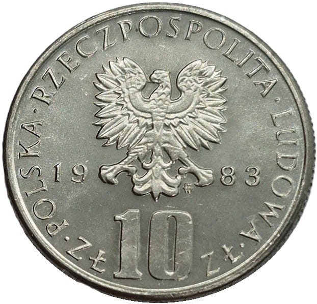 10 złotych Bolesław Prus 1983 awers