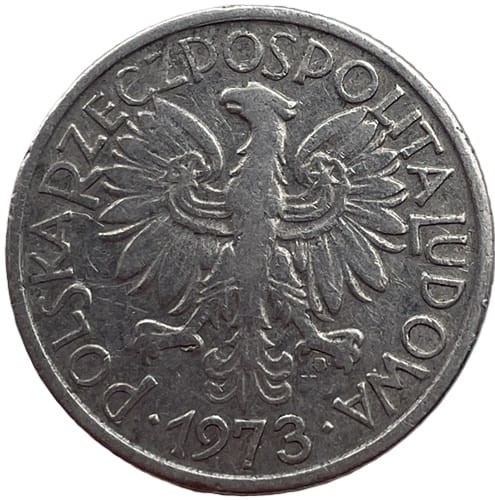 Moneta 2 złote Jagody 1973 stan 3 awers