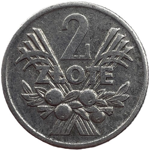 Moneta 2 złote Jagody 1973 stan 3 rewers