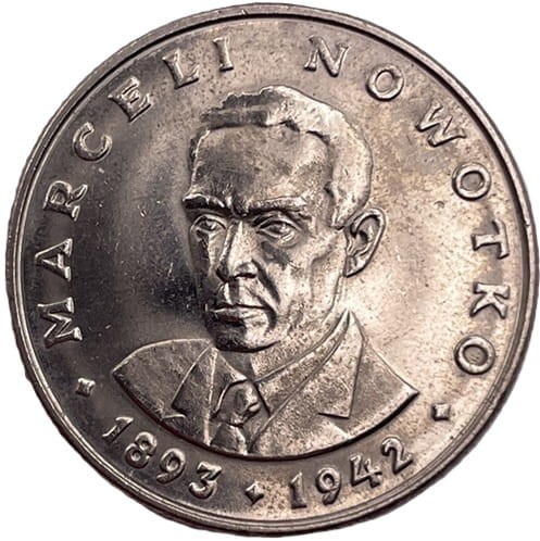 Moneta 20 zł Marceli Nowotko 1974 rewers