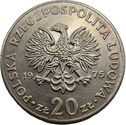 Moneta 20 zł Marceli Nowotko 1975 awers