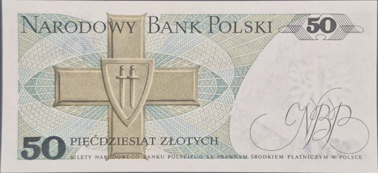 Banknot PRL 50 zł 1982 Karol Świerczewski rewers