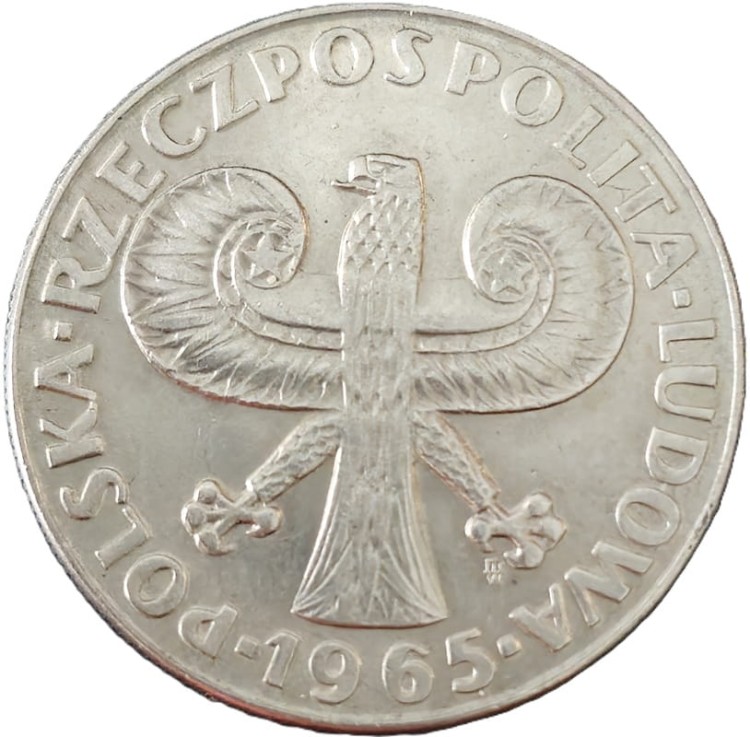 Moneta 10 zł Kolumna Zygmunta 1965 rewers