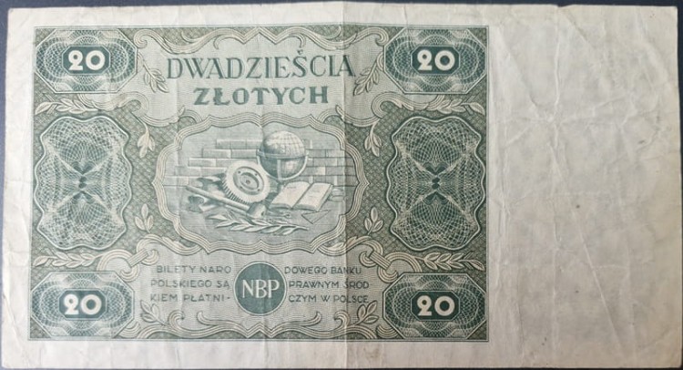 Banknot 20 zł 1947 awers