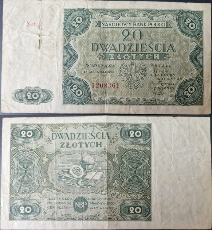 Banknot 20 zł 1947