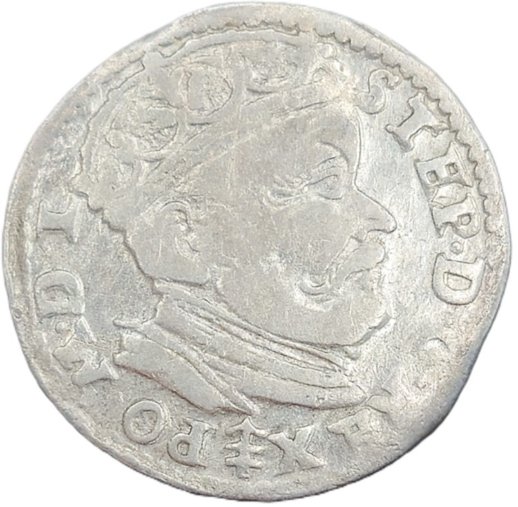 Moneta trojak 1585 Stefan Batory Wilno