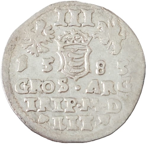 Moneta trojak 1585 Stefan Batory Wilno