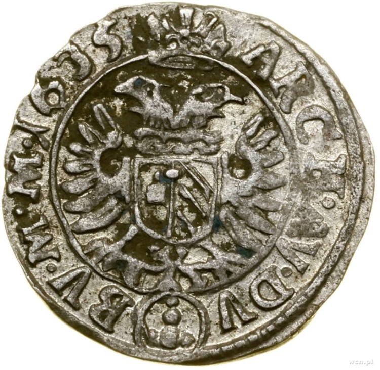 Moneta 3 krajcary 1635 Austria rewers