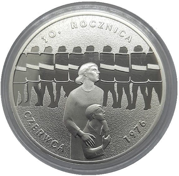 Moneta 10 zł 30 rocznica czerwca 76 2006 rewers