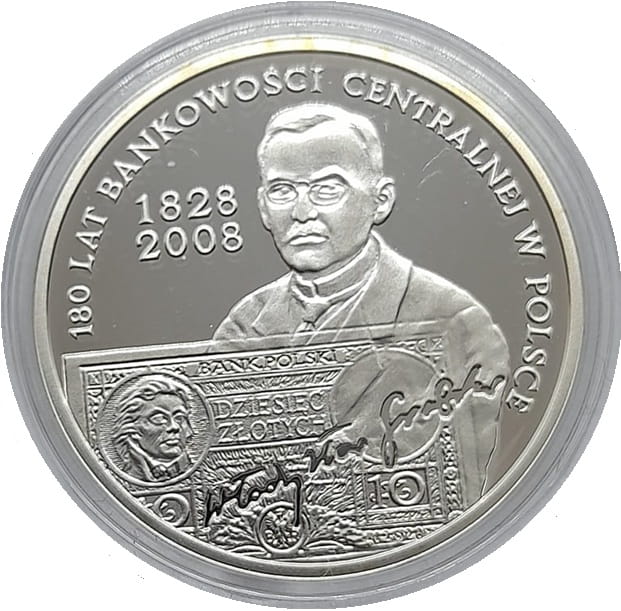 Moneta 10 zł 180 lat Bankowości Centralnej w Polsce 2009 rewers