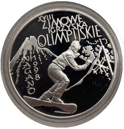 Moneta 10 zł Nagano 1998 rewers