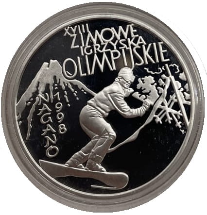 Moneta 10 zł Nagano 1998 rewers