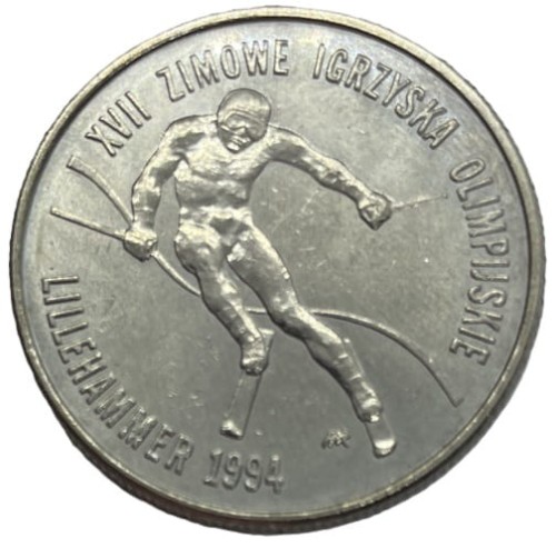 Moneta 20000 zł Zimowe Igrzyska Lillehammer 1993 rewers